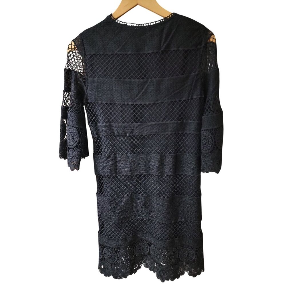 Ecru Lab Womens Lace Mesh Black Dress Size S - Picture 3 of 6